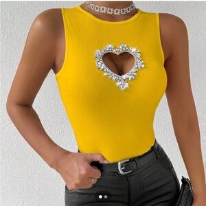 Sabrina Carpenter Halloween costume tank top with heart cut out